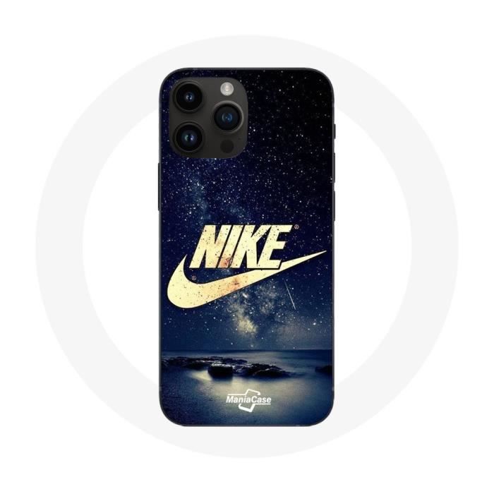 Coque iPhone 14 Pro Max Nike logo doré – nuit étoilée, souple chic