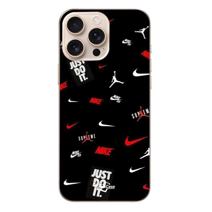 Coque iPhone 16 Pro Nike Jordan – blanc rouge noir, souple premium